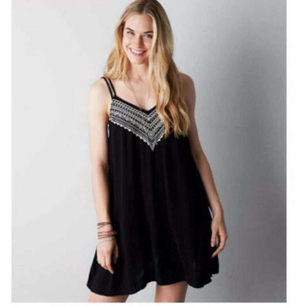 AEO Embroidered Swing Dress